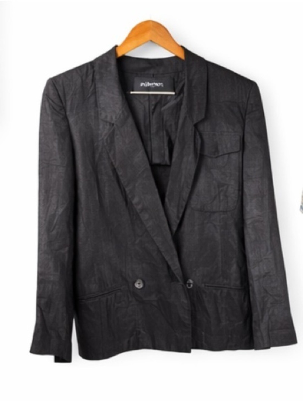 Giorgio Armani textured black double breasted blazer size small medium Vintage